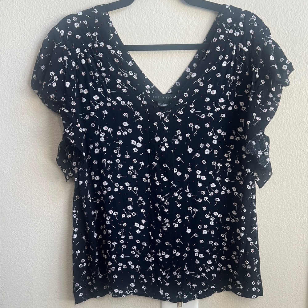 Sanctuary Black Floral Blouse